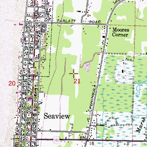 Topographic Map of KSWX-AM (Long Beach), WA