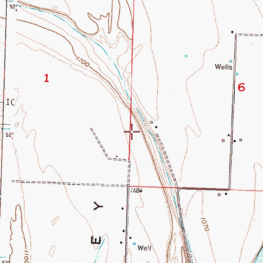 Topographic Map of KWIQ-AM (Moses Lake North), WA
