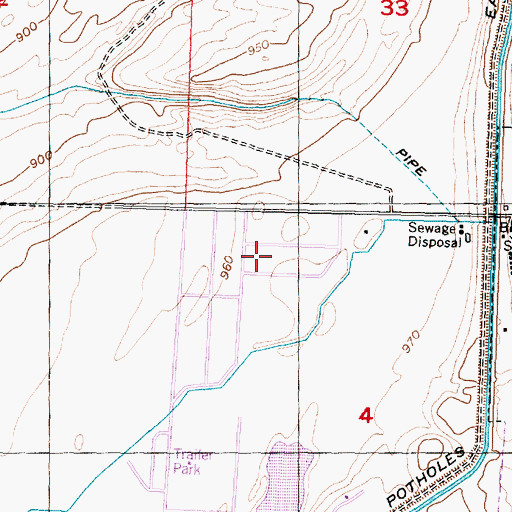 Topographic Map of KRSC-AM (Othello), WA