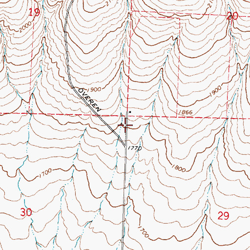 Topographic Map of KWNC-AM (Quincy), WA