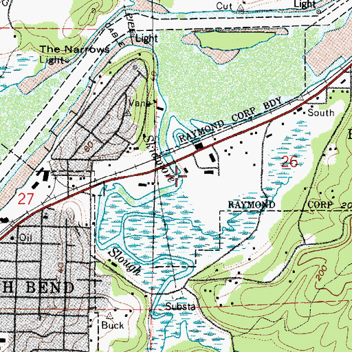 Topographic Map of KAPA-AM (Raymond), WA