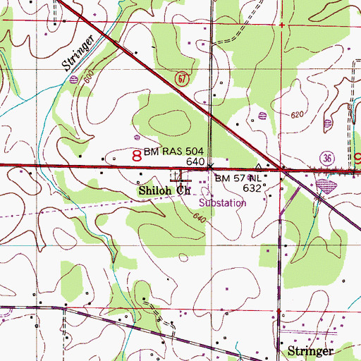 Topographic Map of Shiloh Baptist Church, AL