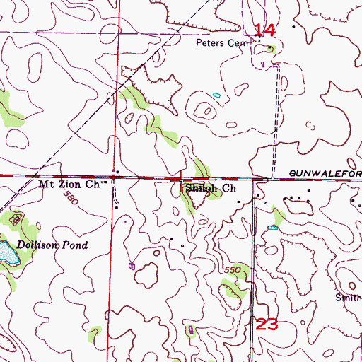Topographic Map of Shiloh Missionary Baptist Church, AL