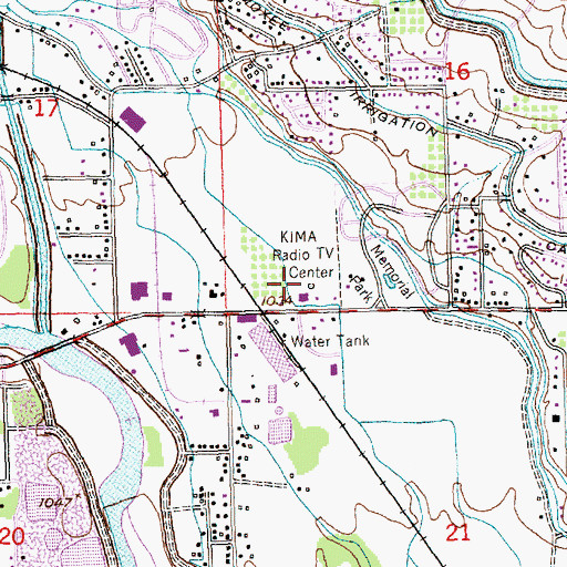 Topographic Map of KMWX-AM (Yakima), WA