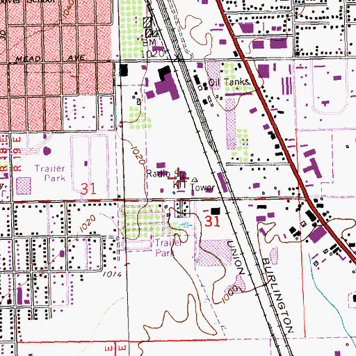 Topographic Map of KIT-AM (Yakima), WA