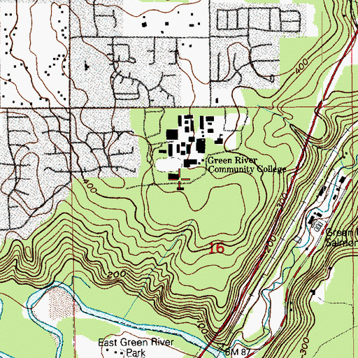 Topographic Map of KGRG-FM (Auburn), WA