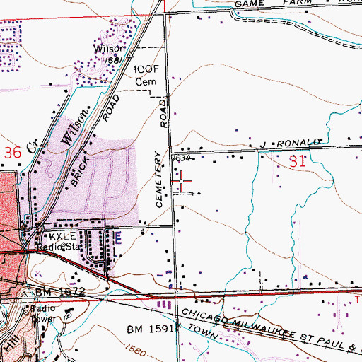 Topographic Map of KQBE-FM (Ellensburg), WA