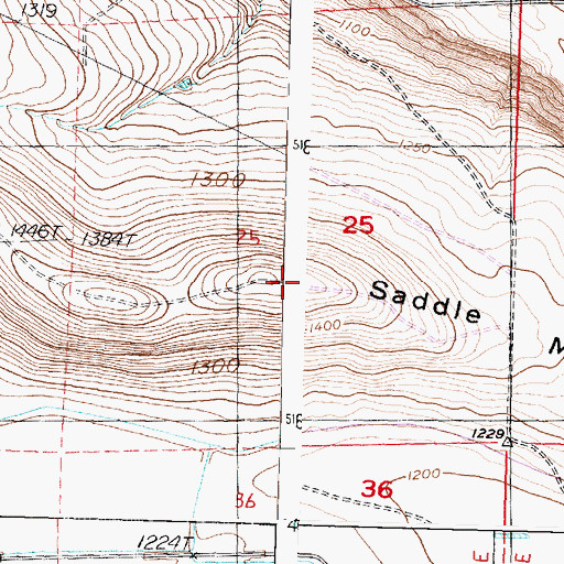 Topographic Map of KZLN-FM (Othello), WA