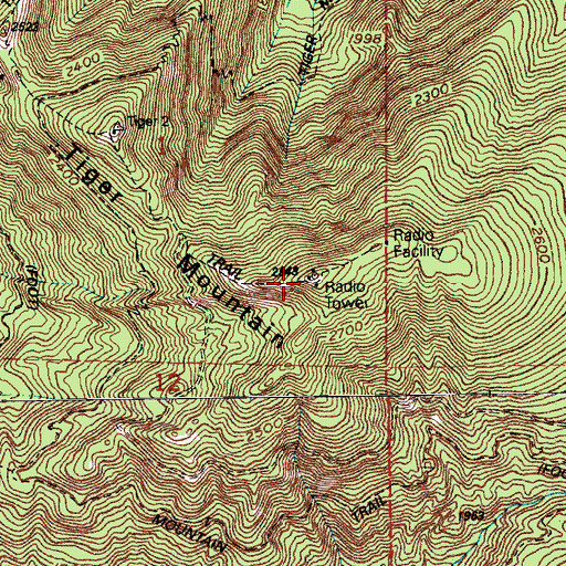 Topographic Map of KBSG-FM (Tacoma), WA