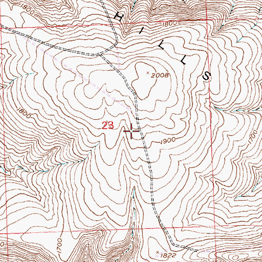 Topographic Map of KXDD-FM (Yakima), WA