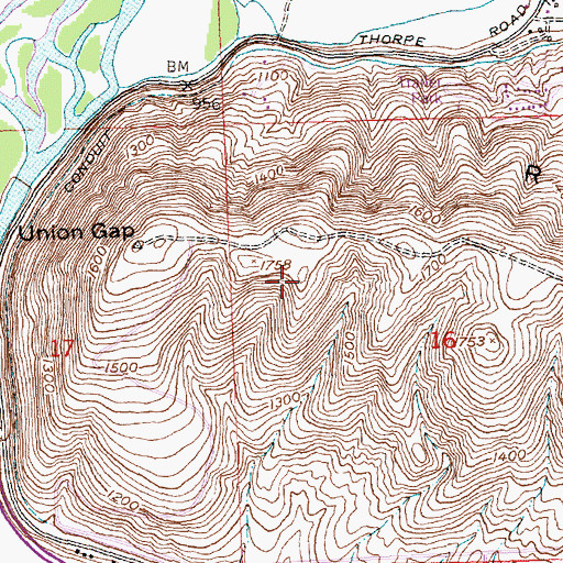 Topographic Map of KRSE-FM (Yakima), WA