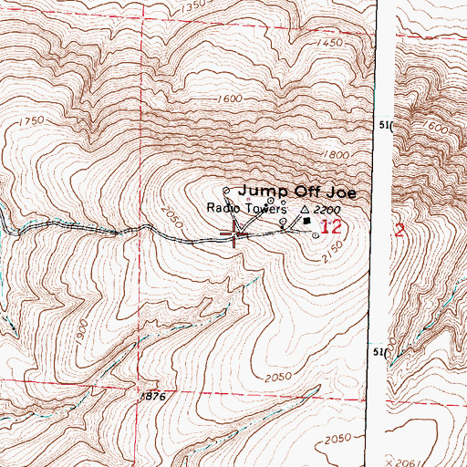 Topographic Map of KVEW-TV (Kennewick), WA
