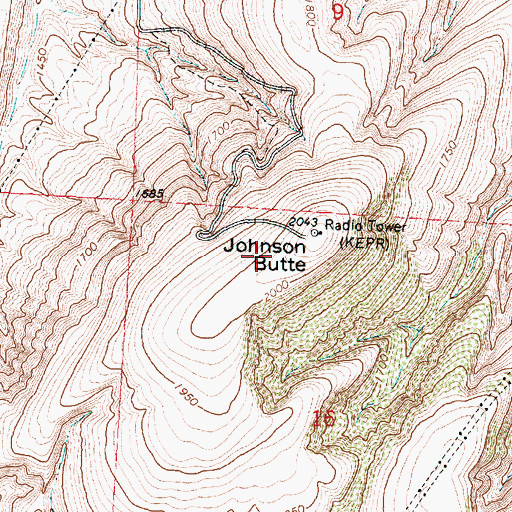 Topographic Map of KEPR-TV (Pasco), WA