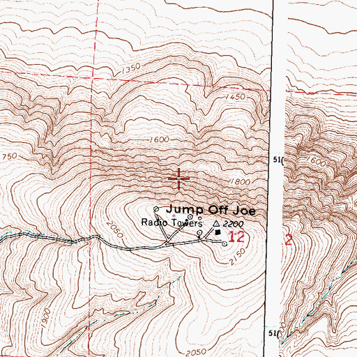 Topographic Map of KTNW-TV (Richland), WA