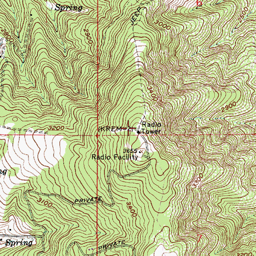 Topographic Map of KSKN-TV (Spokane), WA