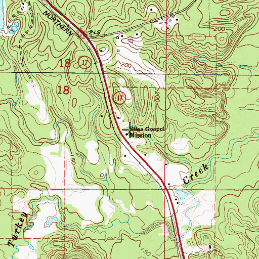 Topographic Map of Silas Gospel Mission, AL