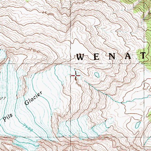 Topographic Map of Pilz Glacier, WA