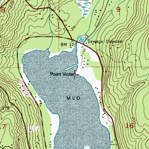 Topographic Map of Point Victor, WA