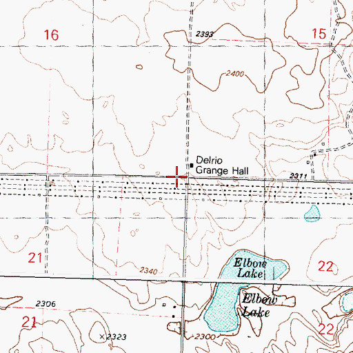 Topographic Map of Del Rio Grange Hall, WA
