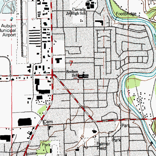 Topographic Map of North Auburn Elementary School, WA