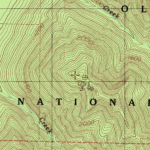 Topographic Map of Bell Mountain, WA