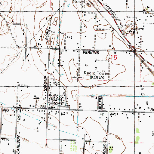 Topographic Map of KONA-AM (Kennewick-Richland-Pasco), WA