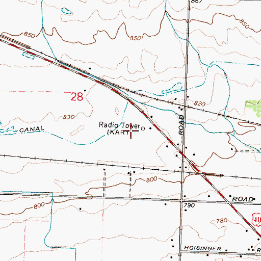 Topographic Map of KARY-AM (Prosser), WA