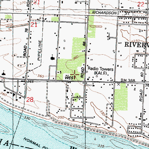 Topographic Map of KALE-AM (Richland), WA