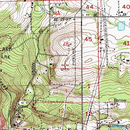 Topographic Map of KWQM-FM (Camas), WA