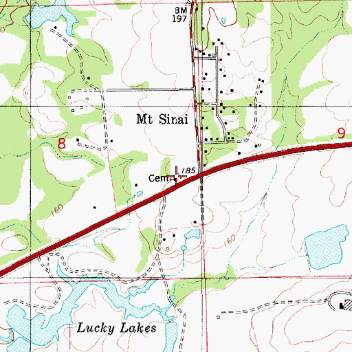 Topographic Map of Sinai Church, AL