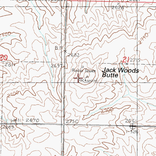 Topographic Map of KEYG-FM (Grand Coulee), WA
