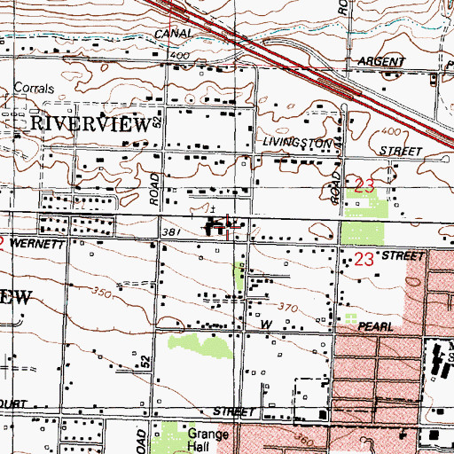 Topographic Map of KOLU-FM (Pasco), WA