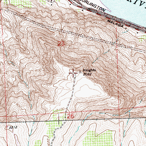 Topographic Map of KXAA-FM (Rock Island), WA