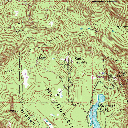 Topographic Map of KBCB-TV (Bellingham), WA