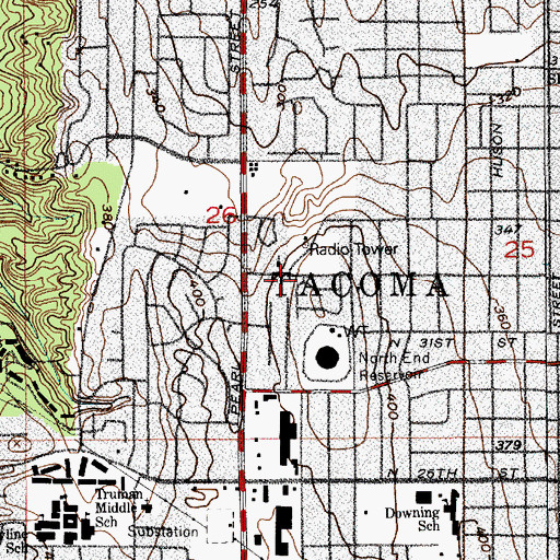 Topographic Map of KTPS-TV (Tacoma), WA