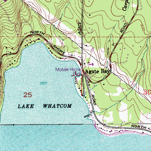Topographic Map of Agate Bay, WA