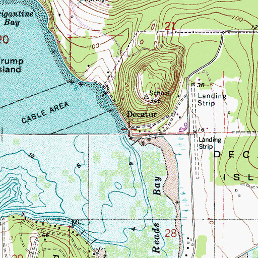 Topographic Map of Decatur, WA