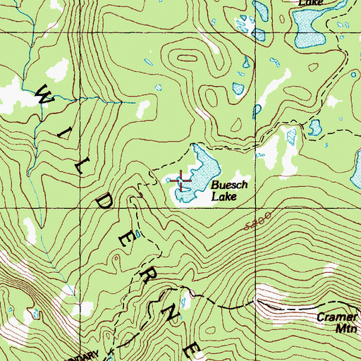 Topographic Map of Beusch Lake, WA