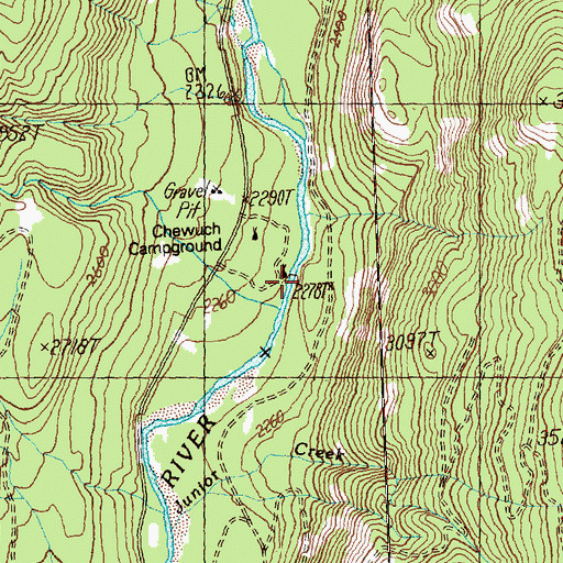 Topographic Map of Chewuch Campground, WA