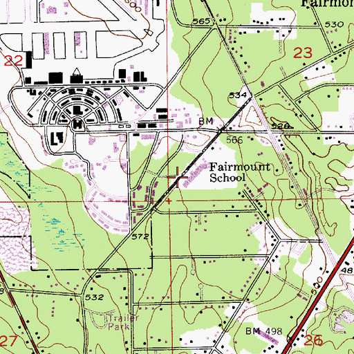 Topographic Map of Fairmount Elementary School, WA