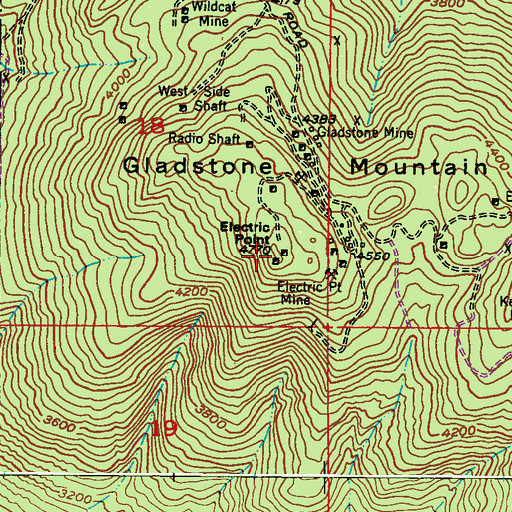 Topographic Map of Gladstone Mountain, WA