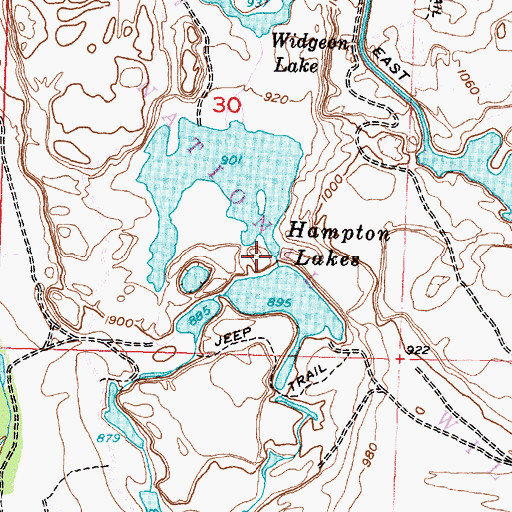 Topographic Map of Hampton Lake, WA