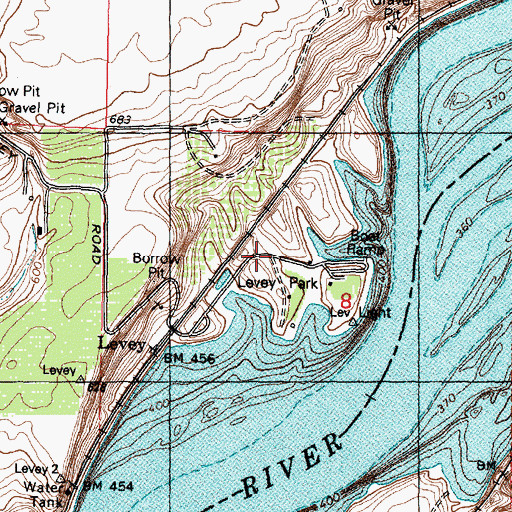 Topographic Map of Levey Landing Park, WA