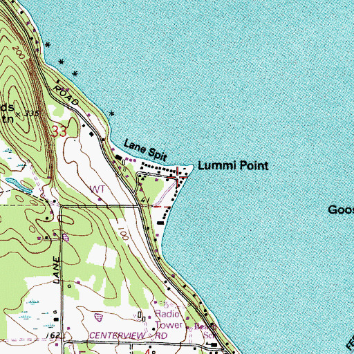 Topographic Map of Lummi Point, WA