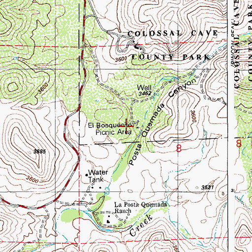 Topographic Map of El Bosquecito Picnic Area, AZ