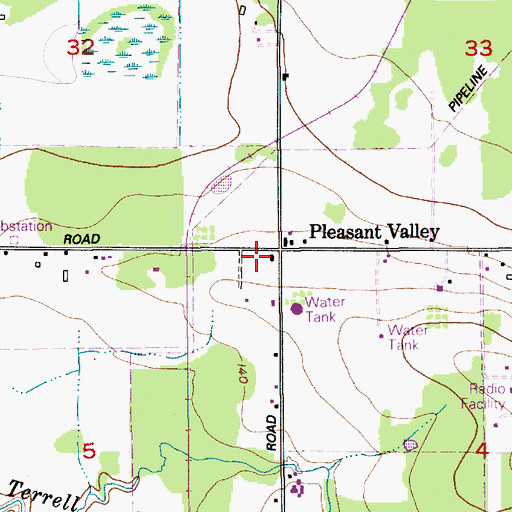 Topographic Map of Pleasant Valley, WA