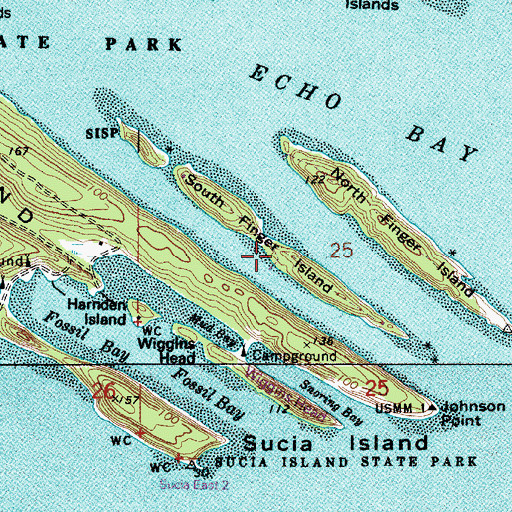 Topographic Map of South Finger Island, WA