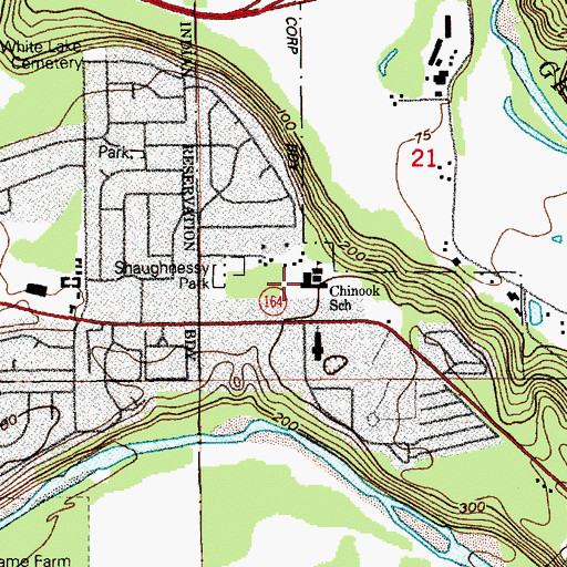 Topographic Map of Chinook Elementary School, WA
