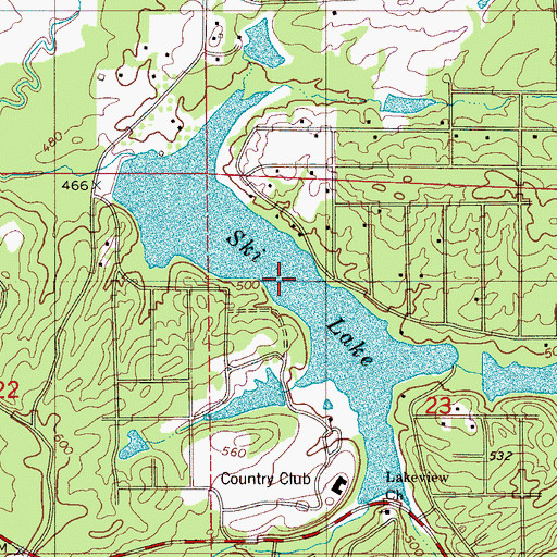 Topographic Map of Ski Lake, AL