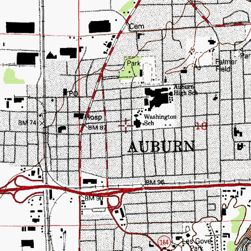 Topographic Map of Washington Elementary School, WA